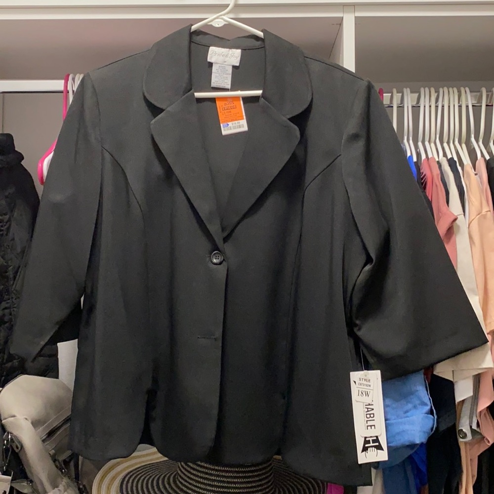 3/4 sleeve Black Suit Jacket/Blazer
